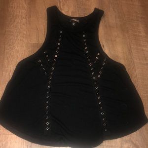 Black Ribbed Tank Top